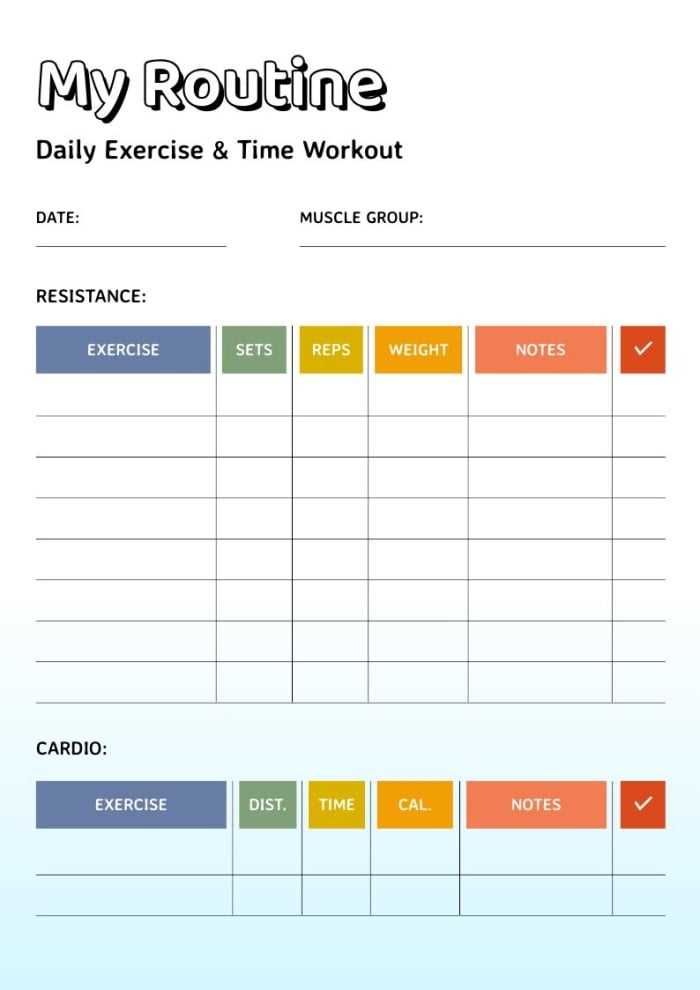 workout plan calendar template