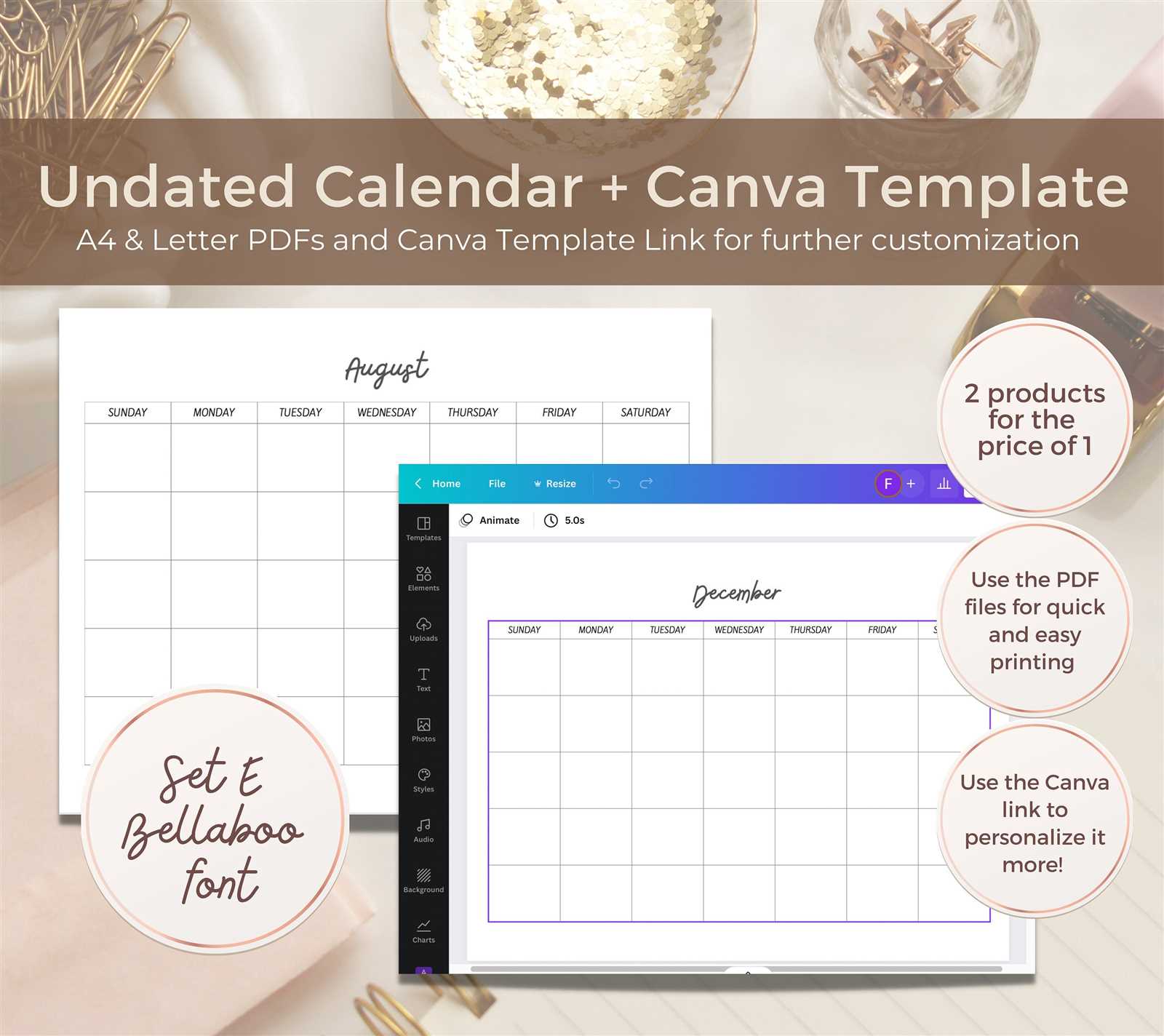 canva template calendar