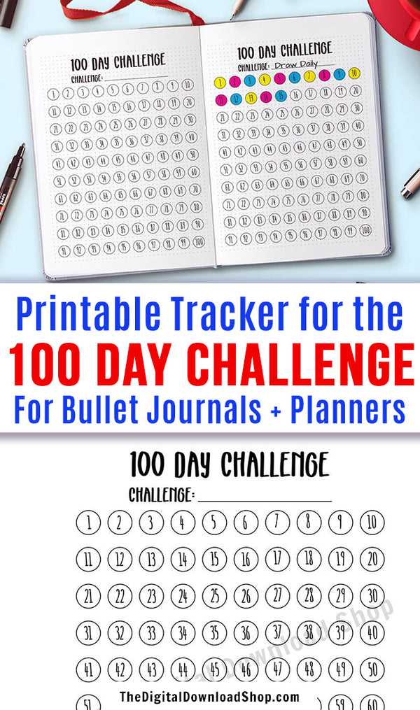 100 day countdown calendar template