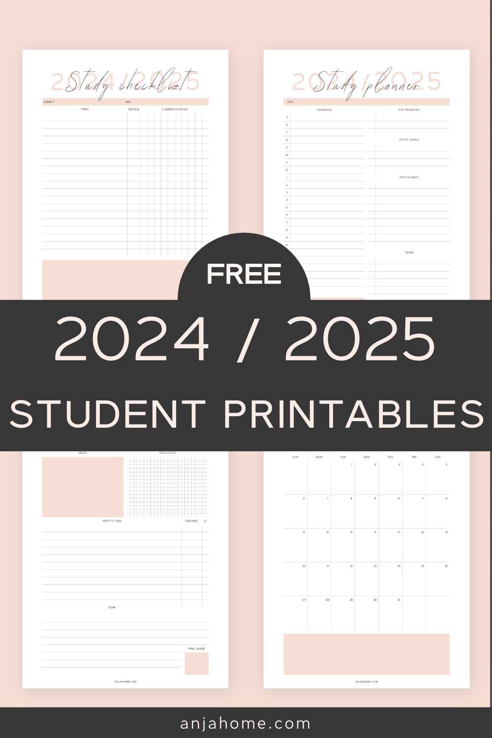 student calendar template