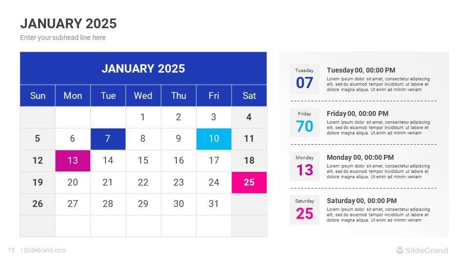 powerpoint calendar template 2025