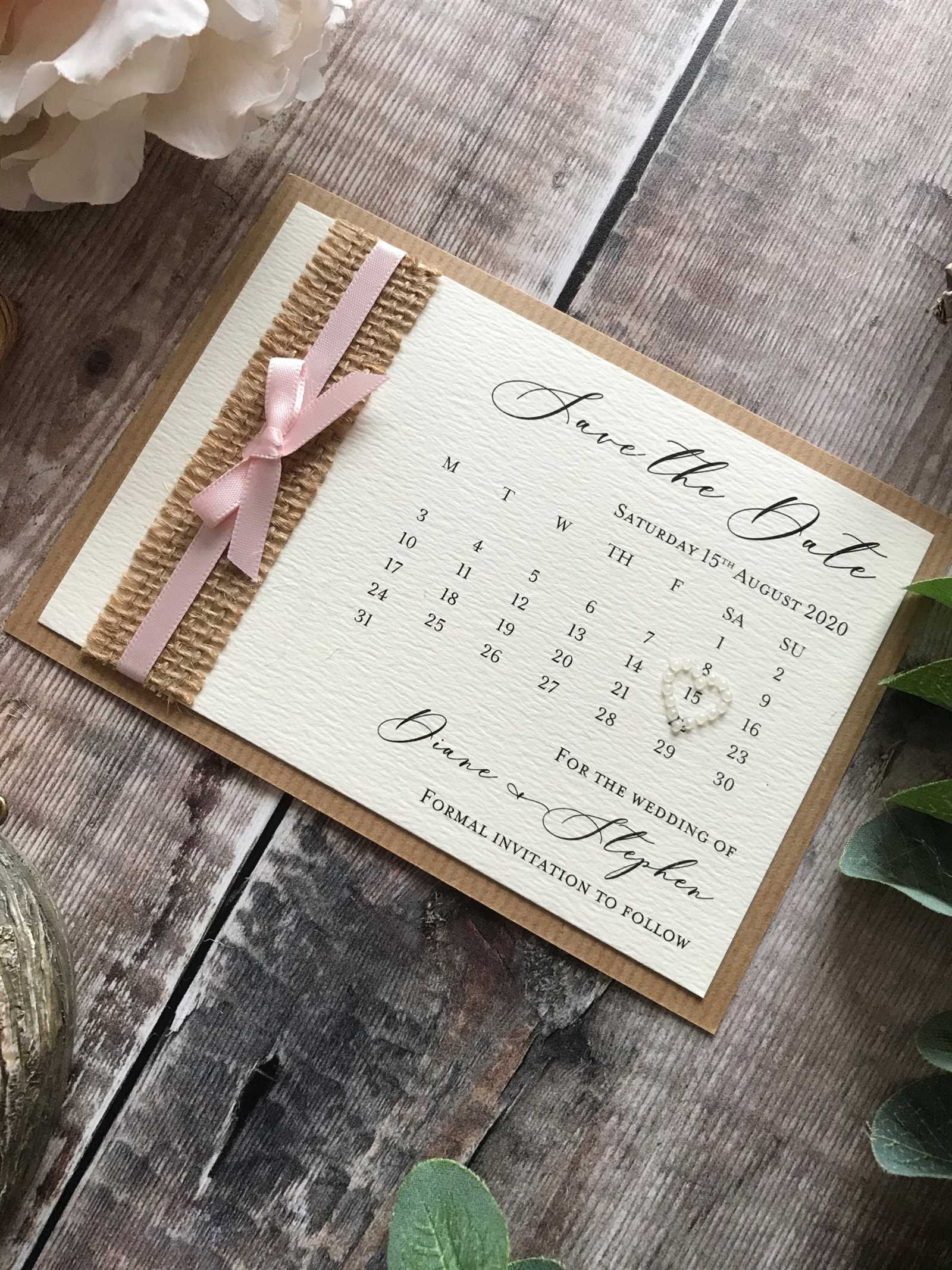 calendar wedding invitation template