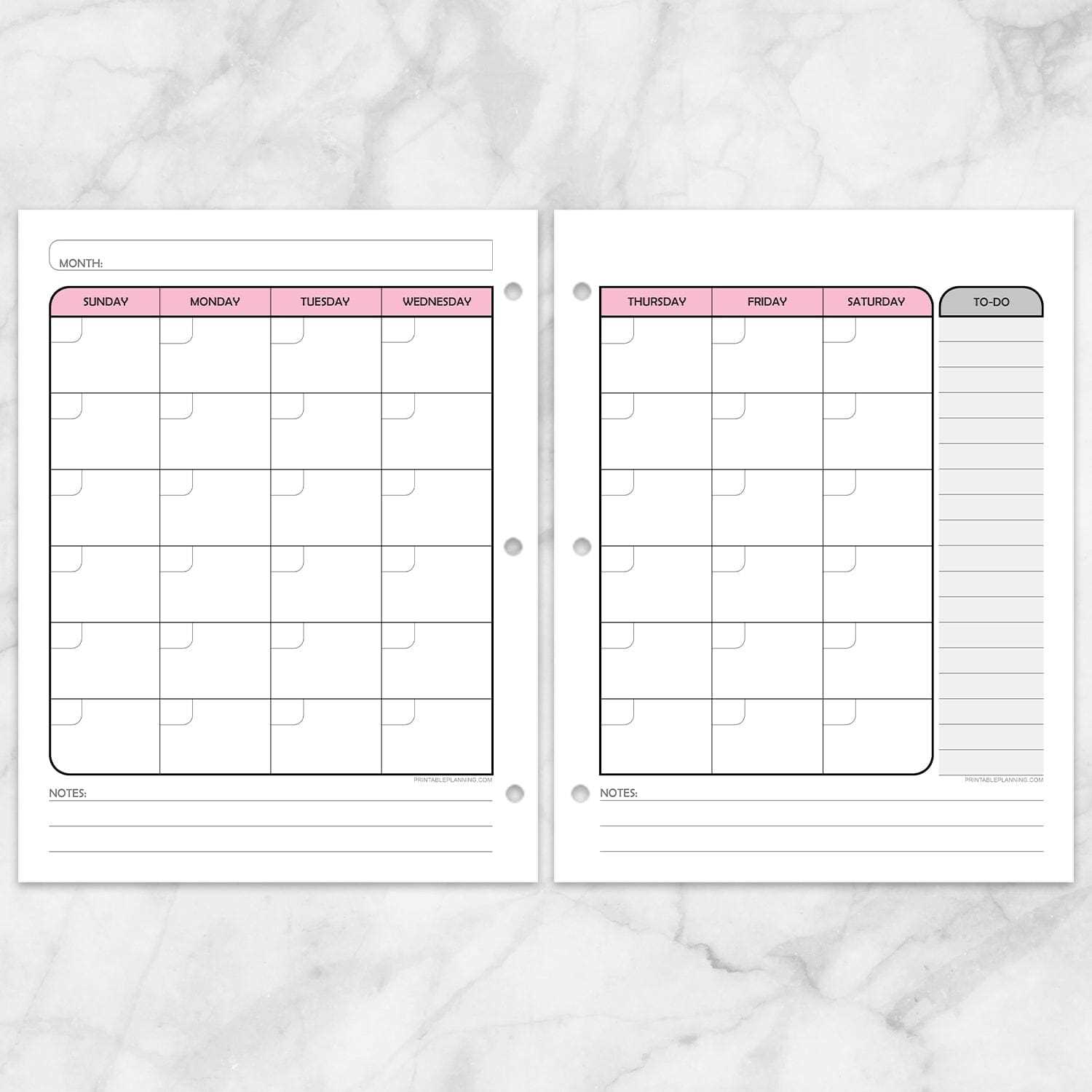 calendar planner template