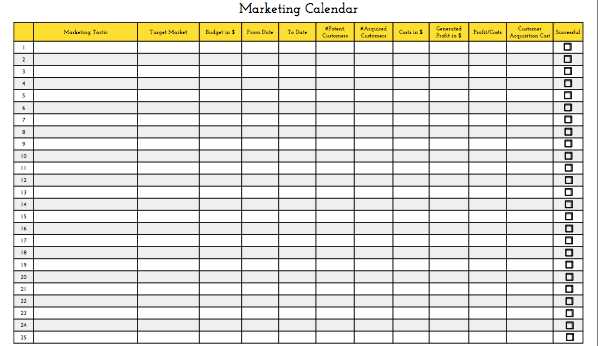 merchandising calendar template