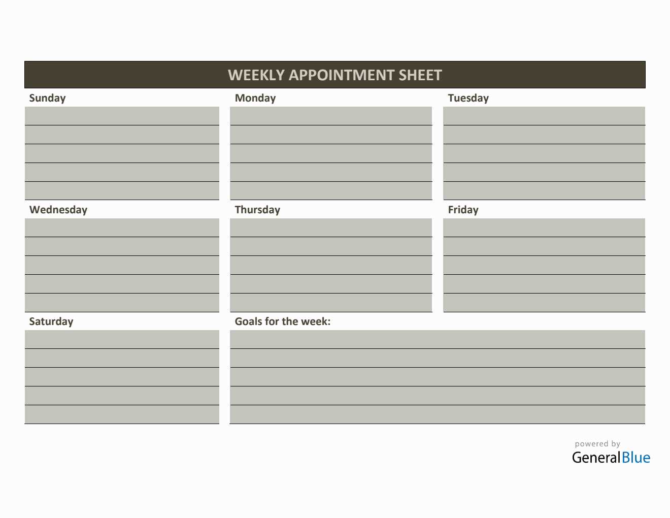 monthly appointment calendar template