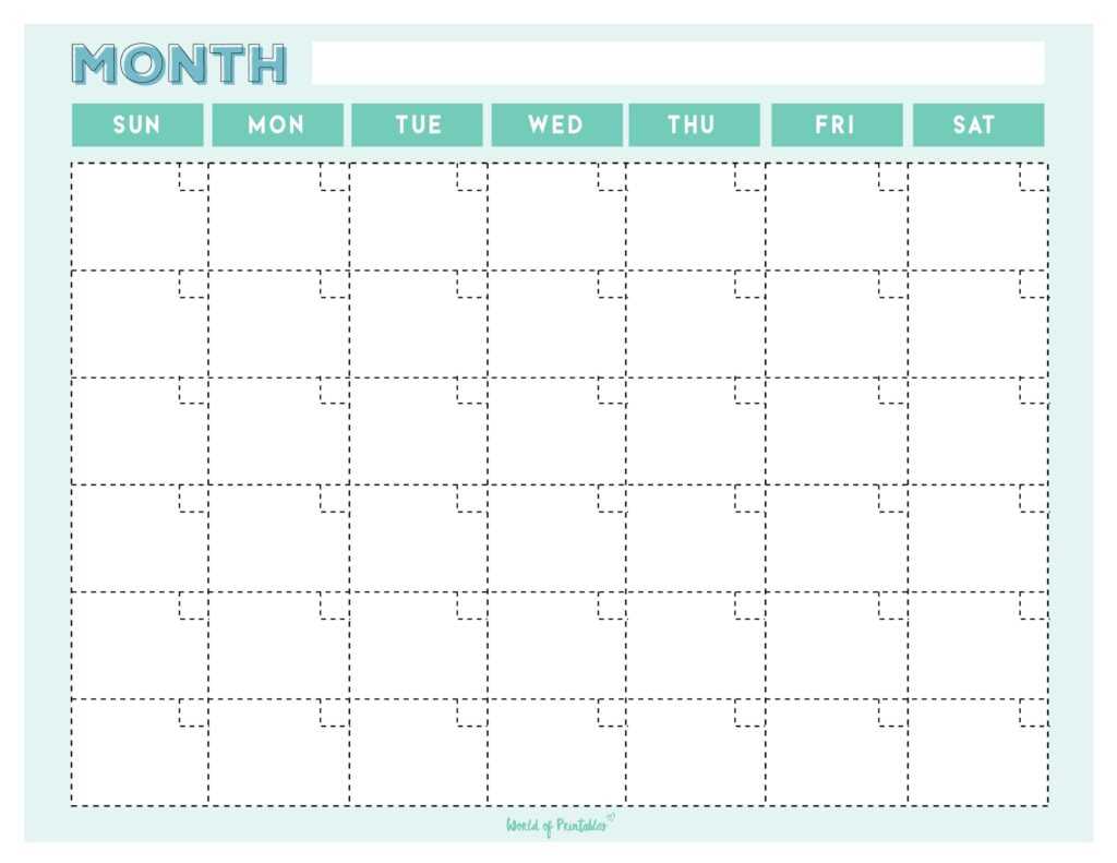 blank calendar free template
