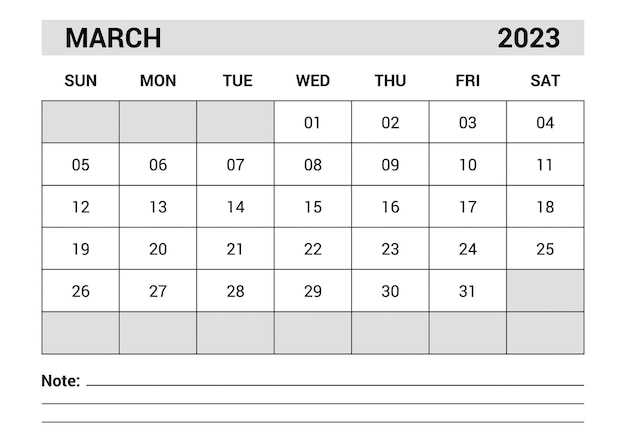 printable march calendar template