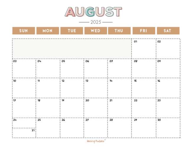calendar template august 2026