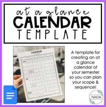 academic semester calendar template