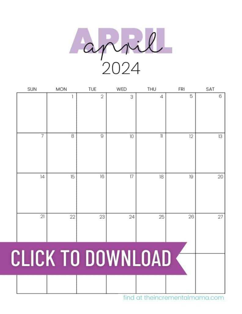 april calendar template