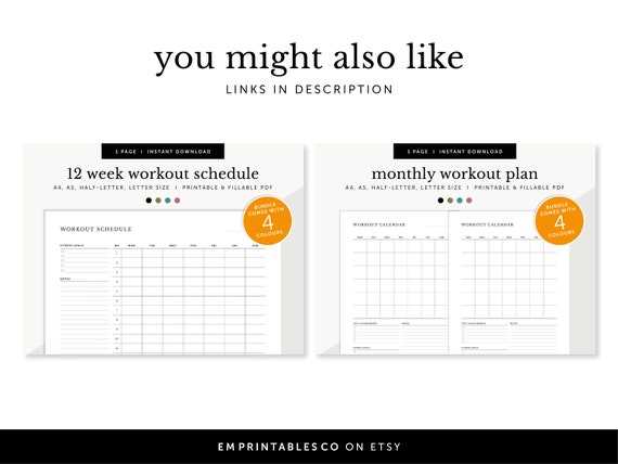 workout plan calendar template