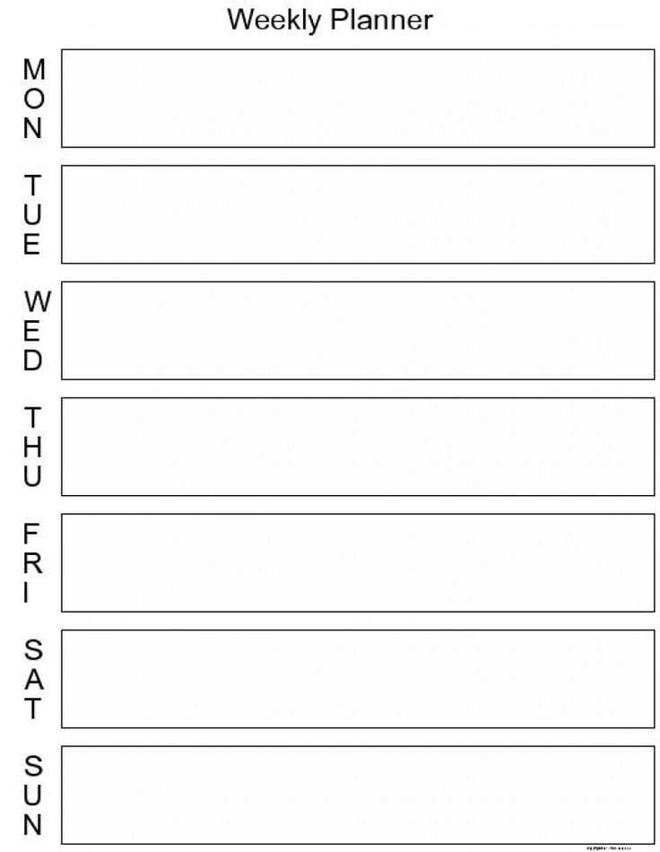 7 day week calendar template