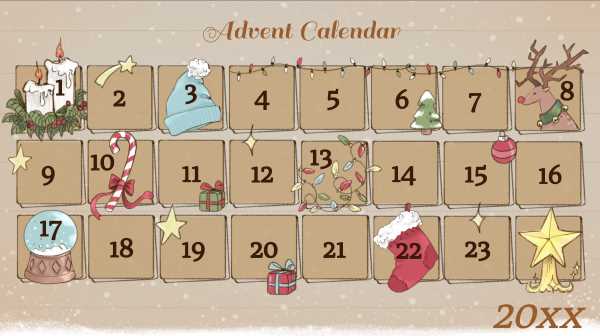 editable advent calendar template