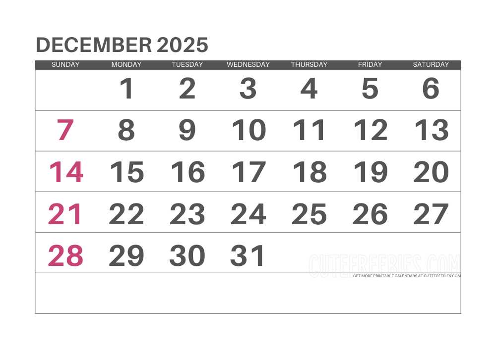 calendar template december 2025