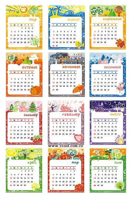 calendar template illustrator