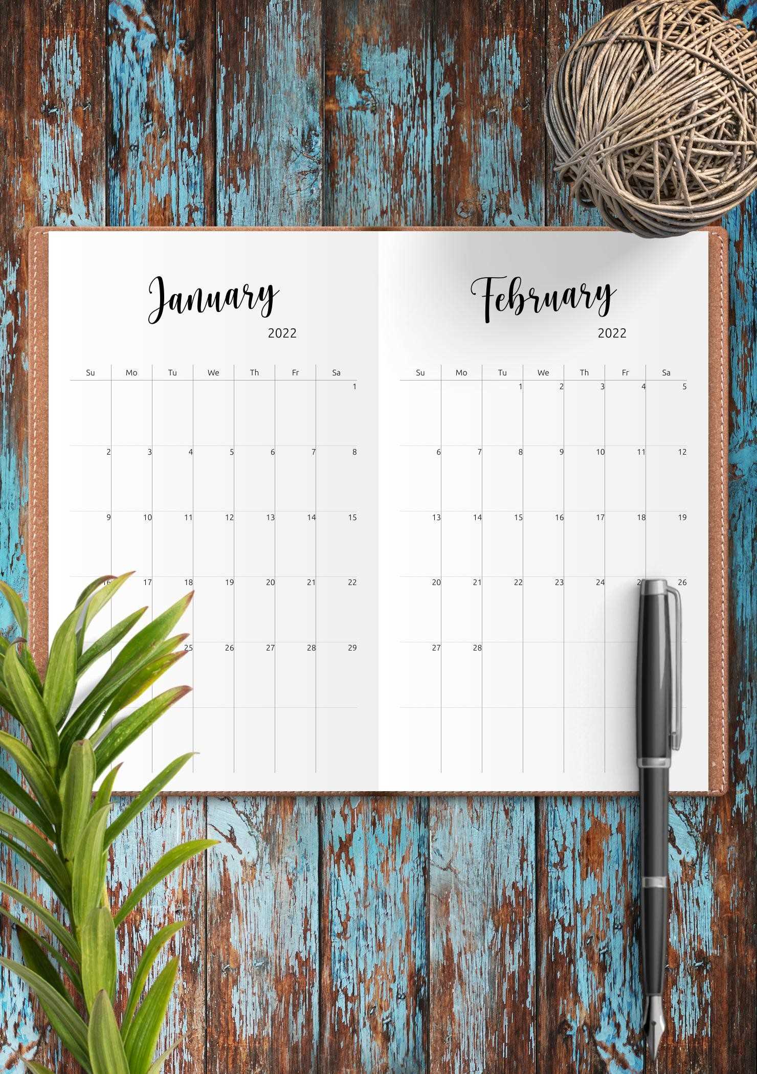 10 month calendar template