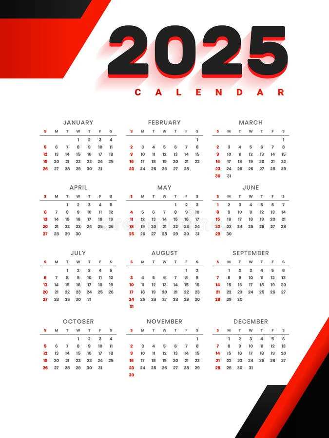 yearly event calendar template 2025