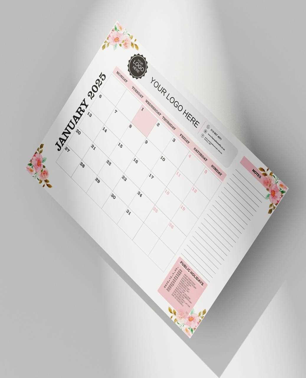 desk pad calendar template