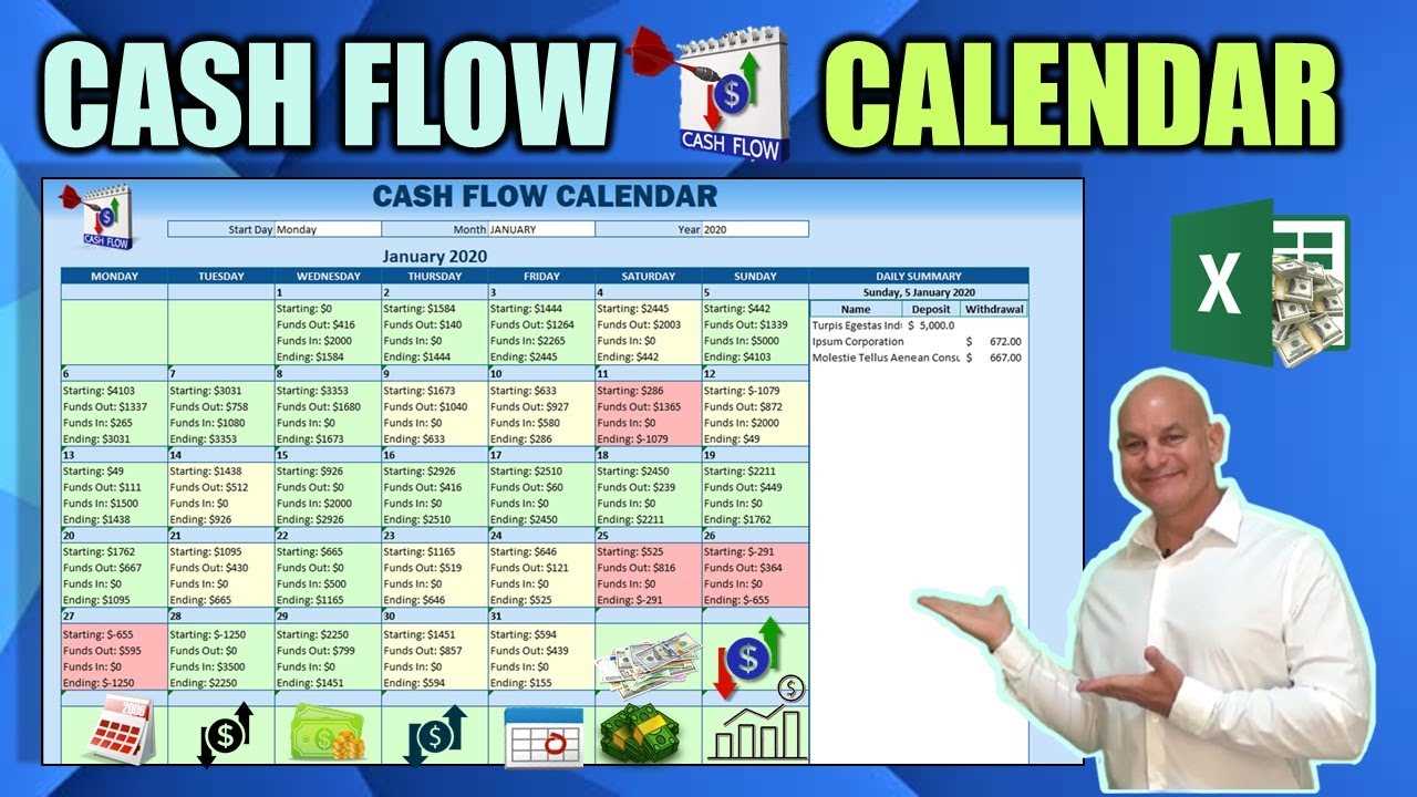 cash flow calendar template