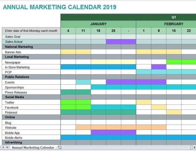 marketing yearly calendar template