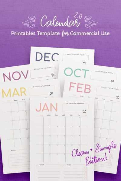 calendar printable templates