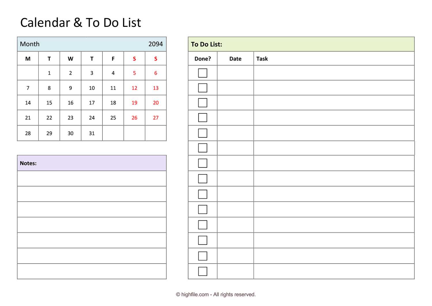 monthly appointment calendar template