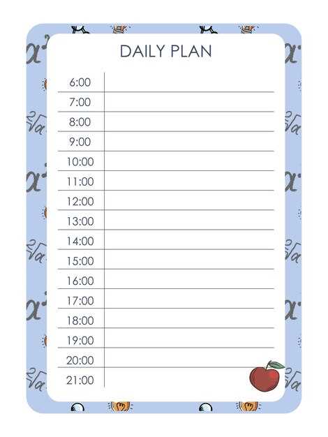 daily routine calendar template