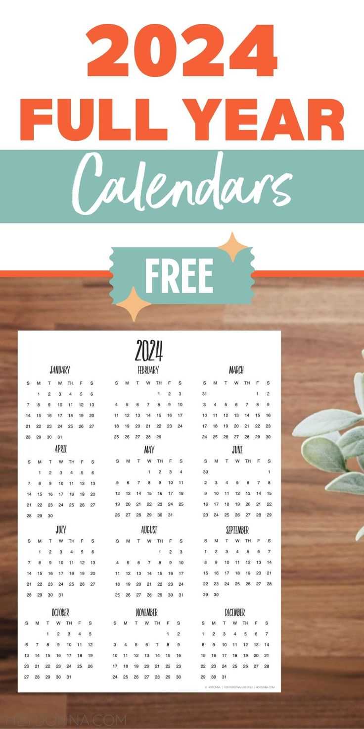 calendar template 12 months one page