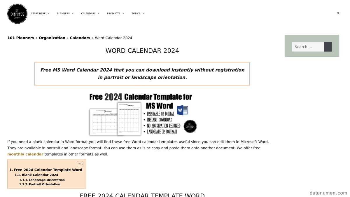 msn calendar template