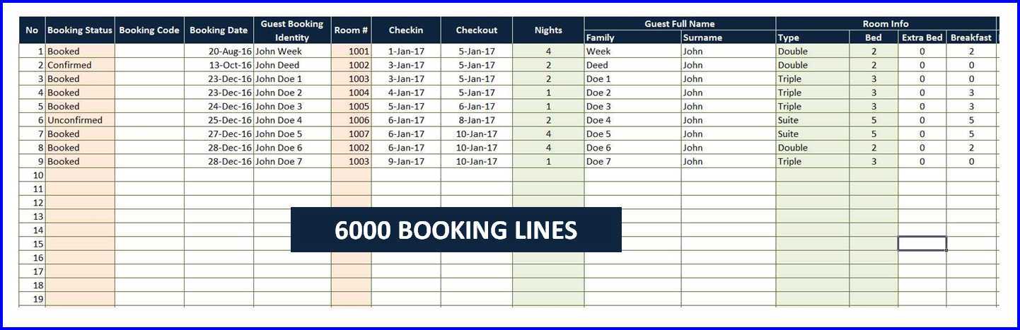 conference room reservation calendar template