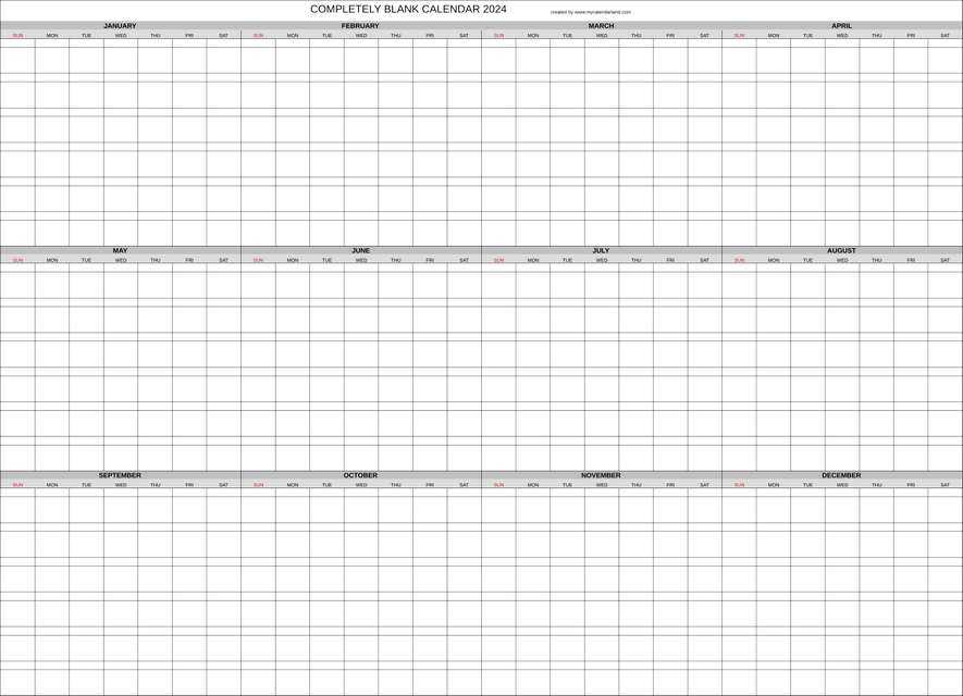 ledger size calendar template