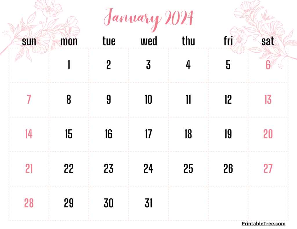 january calendar template