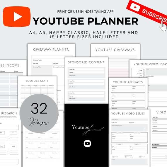 youtube content calendar template