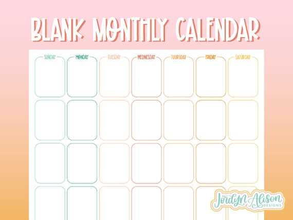 calendar monthly template