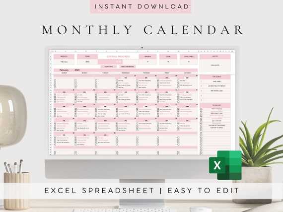 monthly task calendar template