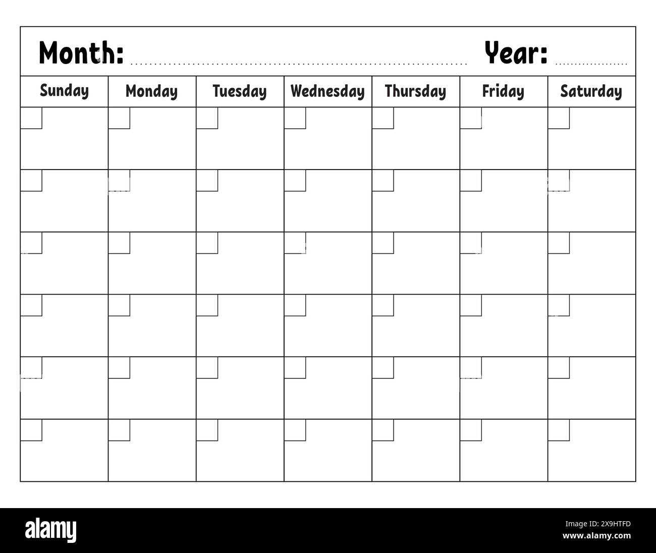 printable 30 day calendar template