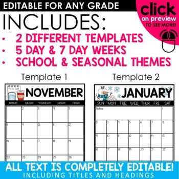 editable calendar template november 2026
