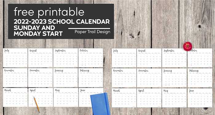 school year calendar template