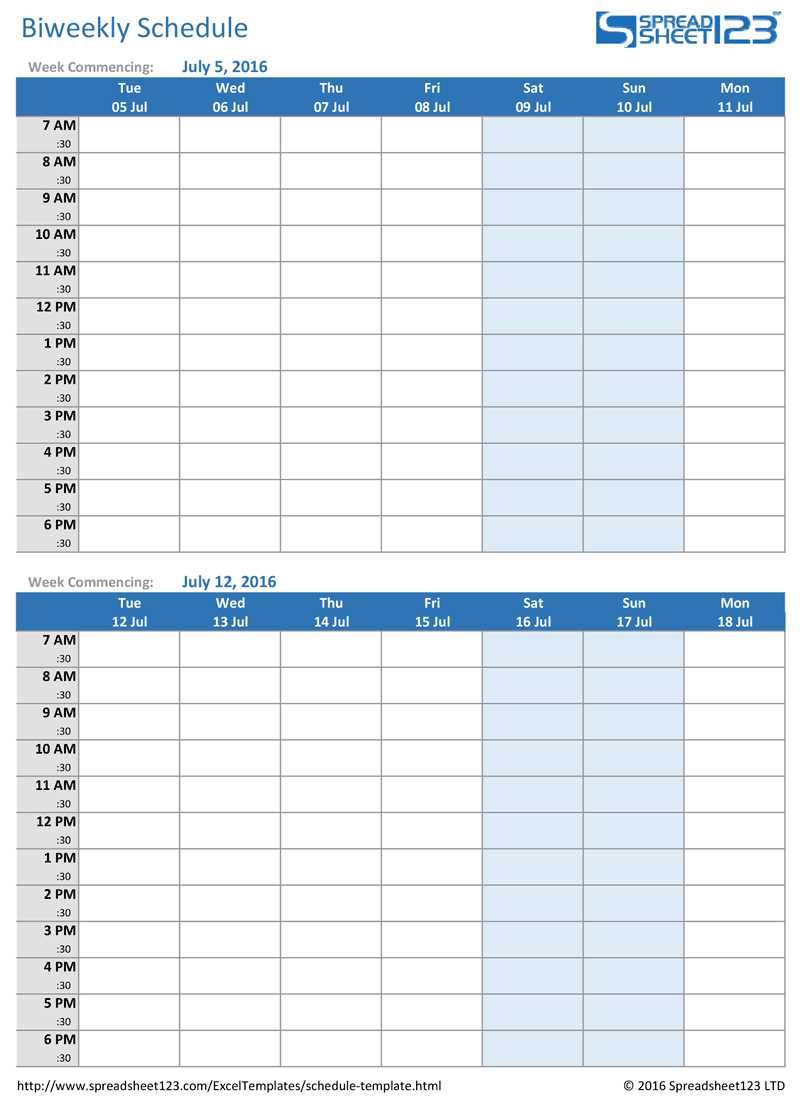 editable 2 week calendar template