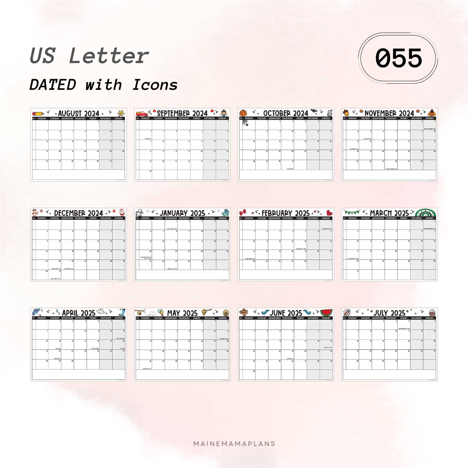 2026 16 academic calendar template