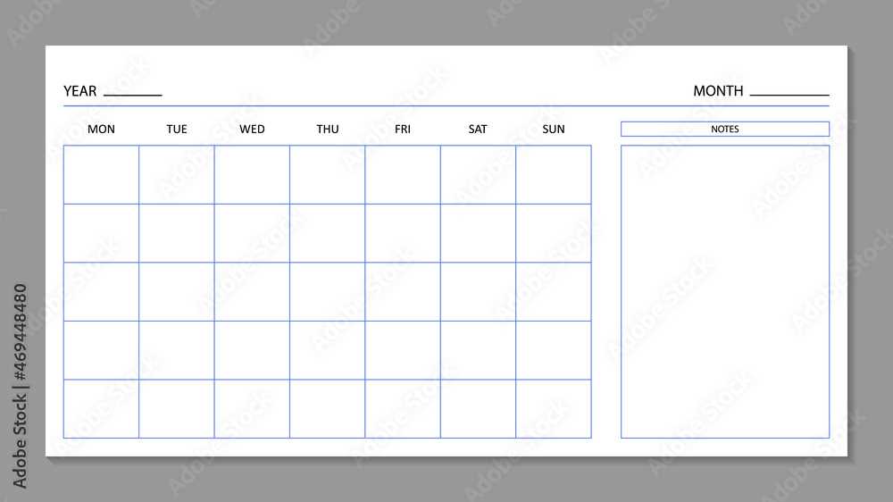 blank wall calendar template