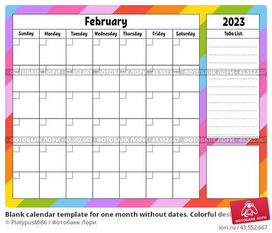 calendar template by month