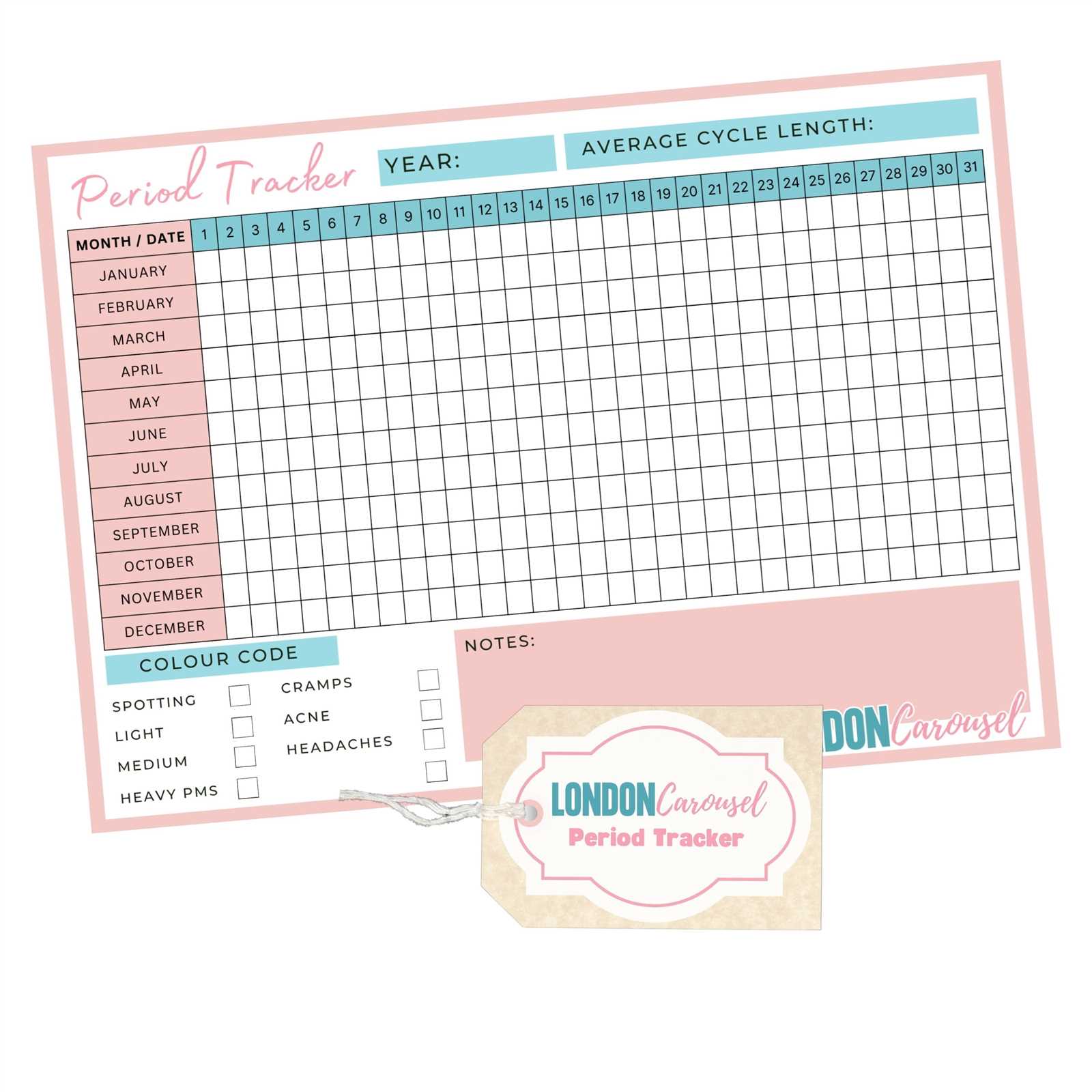 menstrual calendar template