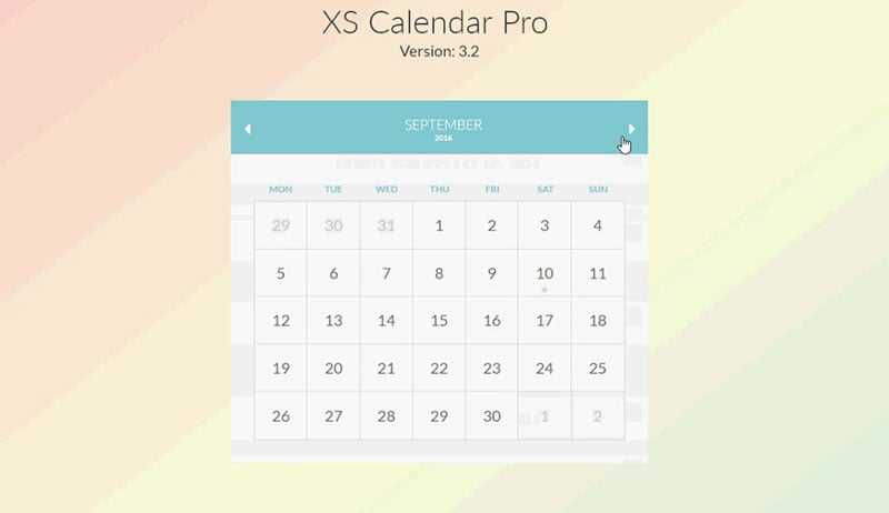 html calendar template