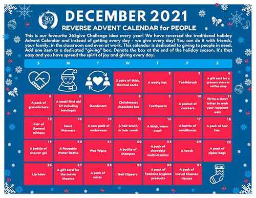 printable reverse advent calendar template