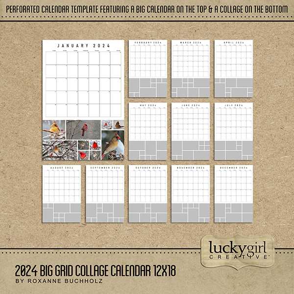 digital scrapbooking calendar templates