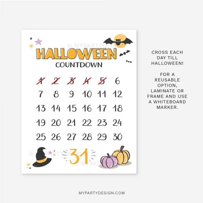 printable countdown calendar template