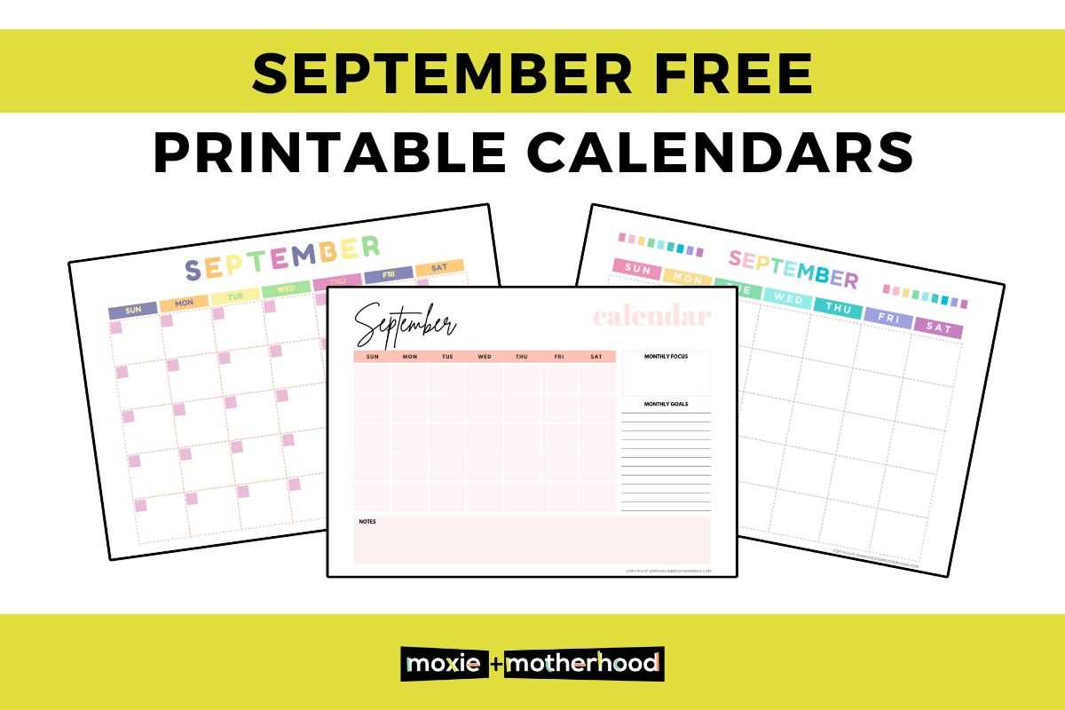 september monthly calendar template