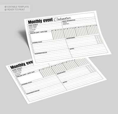 calendar document template