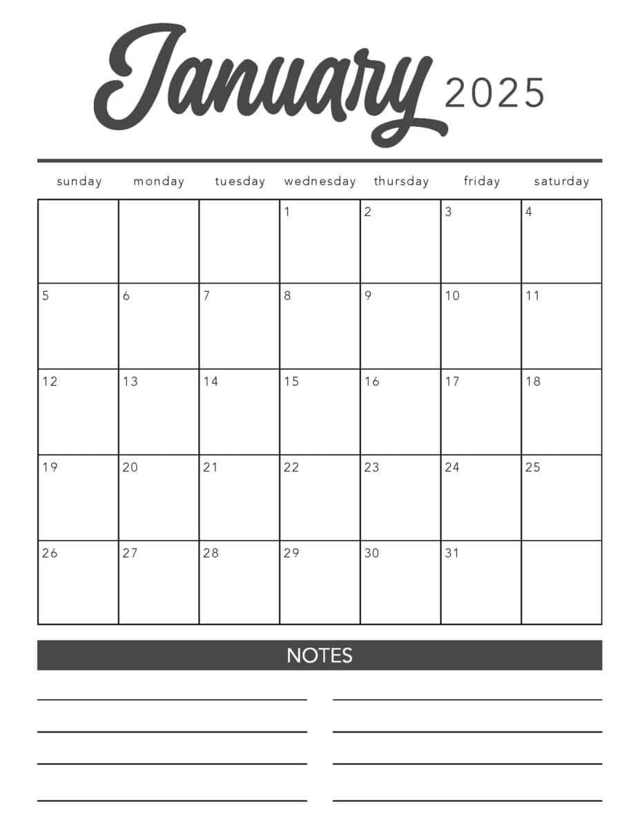 printable calendar month template